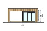 Abri de jardin en bois INES PLUS avec terrasse frontale (Isolé, 34 mm + bardage), 6x6 m, 36 m² specification 5