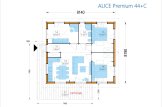 Chalet en bois ALICE S (44 mm + bardage), 63 m² specification 1