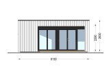 Abri de jardin en bois INES PLUS avec terrasse frontale (Isolé, 34 mm + bardage), 6x6 m, 36 m² specification 2