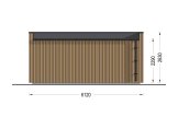 Abri de jardin en bois INES PLUS avec terrasse frontale (34 mm + bardage), 6x6 m, 36 m² specification 4