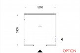 Garage bois toit plat SILVIA F (34 mm + bardage), 6x6 m, 36 m² specification 7