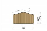 Abri de jardin en bois PIA (ossature en bois), 5.2 x 4.9 m, 18 m² specification 4