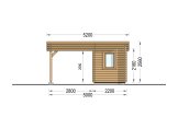 Carport en bois avec abri MODERN, 5.95x5 m specification 4