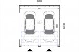 Garage en bois double à toit plat STELA DUO F (ossature en bois), 6x6 m, 36 m² specification 1