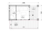 Abri de jardin en bois INES PLUS avec terrasse (34 mm + bardage), 6x3 m, 18 m² specification 1