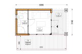 Abri de jardin en bois INES PLUS avec terrasse (Isolé, 34 mm + bardage), 6x3 m, 18 m² specification 1
