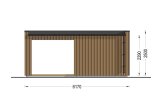 Abri de jardin en bois INES avec terrasse (Isolé RE2020, 34 mm + bardage), 6x3 m, 18 m² specification 4