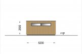 Garage bois toit plat SILVIA F (34 mm + bardage), 3.2x5.2 m, 16.6 m² specification 3