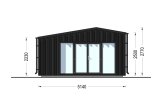 Abri de jardin en bois TONIA PLUS (Isolé, 34 mm + bardage), 5x3 m, 15 m² specification 2