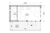 Abri de jardin en bois INES (34 mm + bardage), 6x3 m, 18 m² specification 1