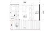 Abri de jardin en bois IDA avec abri (34 mm), 6x3 m, 11 m² specification 1