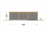 Garage en bois pour 3 voitures à toit plat SILVIA TRIO F (34 mm + bardage), 9x6 m, 54 m² specification 2