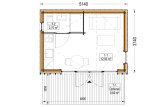 Abri de jardin en bois TONIA PLUS (Isolé, 34 mm + bardage), 5x3 m, 15 m² specification 1