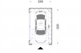 Garage bois toit plat STELA F (ossature en bois), 3.2x5.2 m, 16.6 m² specification 1