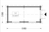 Abri de jardin en bois STRONGHOLD (44 mm), 3x6 m, 18 m² specification 1