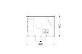 Abri de jardin en bois RENNES (34 mm), 4x3 m, 12 m² specification 1