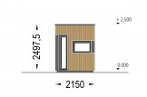 Bureau de jardin PREMIUM L (Isolé RE2020, 34 mm + bardage), 2x2 m, 4 m² specification 2