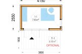 Bureau de jardin PREMIUM S (Isolé RE2020, 34 mm + bardage), 4.1x2.4 m, 10 m² specification 1