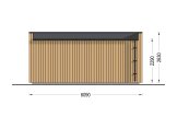 Abri de jardin en bois INES PLUS avec terrasse frontale (Isolé, 34 mm + bardage), 6x6 m, 36 m² specification 4