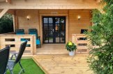 Chalet en bois à toit plat avec terrasse HYMER (66 mm), 42 m² + 10 m² customer 1