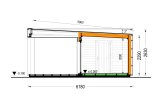 Abri de jardin en bois INES PLUS avec terrasse frontale (Isolé RE2020, 34 mm + bardage), 6x6 m, 36 m² specification 6