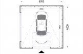 Garage bois toit plat STELA F (ossature en bois), 6x6 m, 36 m² specification 1