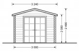 Abri de jardin en bois STRONGHOLD (Isolé, 44+44 mm), 3x6 m, 18 m² specification 3