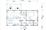 Chalet en bois habitable VERA (44+44 mm, RT2012) 132 m² + 13.5 m² terrasse specification 1