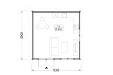 Abri de jardin en bois WISSOUS (34 mm), 5x5 m, 25 m² specification 1