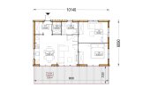 Chalet en bois habitable SELENE (Isolé, 44 mm + bardage), 54 m² specification 1