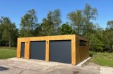 Garage en bois double à toit plat SILVIA DUO F (34 mm + bardage), 6x6 m, 36 m² customer 2