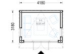 Abri de jardin en bois EVELIN S (Isolé, 34 mm + bardage), 4x3 m, 12 m² specification 1