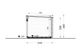 Abri de jardin en bois INES avec terrasse (34 mm + bardage), 6x3 m, 18 m² specification 6
