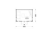 Abri de jardin en bois CLOCKHOUSE (34 mm), 4x3 m, 12 m² specification 1