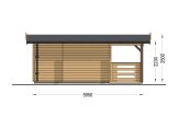 Abri de jardin en bois LILI avec abri (34 mm), 6x3 m, 11 m² specification 4