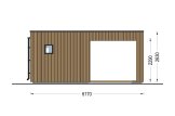 Abri de jardin en bois INES PLUS avec terrasse frontale (Isolé RE2020, 34 mm + bardage), 6x6 m, 36 m² specification 3