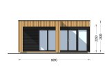 Abri de jardin en bois INES PLUS avec terrasse en L (Isolé, 34 mm + bardage), 6x6 m, 36 m² specification 2