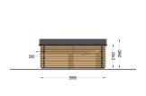 Garage en bois double à toit plat MODERN (44 mm), 6x6 m, 36 m² specification 4