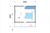 Chalet en bois LIVINGTON S (Isolé, 44+44 mm), 50 m² specification 2