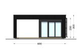 Abri de jardin en bois INES PLUS avec terrasse frontale (Isolé, 34 mm + bardage), 6x6 m, 36 m² specification 5