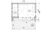 Abri de jardin en bois PIA PLUS (34 mm + bardage), 5x3 m, 12 m² specification 1