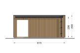 Abri de jardin en bois INES PLUS avec terrasse (Isolé RE2020, 34 mm + bardage), 6x3 m, 18 m² specification 4