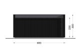 Abri de jardin en bois INES PLUS avec terrasse frontale (Isolé, 34 mm + bardage), 6x6 m, 36 m² specification 4