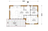 Maison préfabriquée en bois LUCIA 1 PV (Isolé RE2020, 44 mm + bardage), 57 m² specification 1
