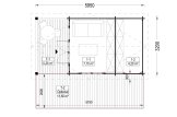 Abri de jardin en bois LILI avec abri (34 mm), 6x3 m, 11 m² specification 1