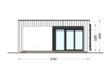 Abri de jardin en bois INES PLUS avec terrasse frontale (34 mm + bardage), 6x6 m, 36 m² specification 5