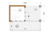 Abri de jardin en bois INES avec terrasse (Isolé, 34 mm + bardage), 6x3 m, 18 m² specification 1