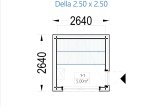 Sauna d'extérieur DELLA (34 mm + bardage), 2,6 x 2,6 m, 5 m² specification 1