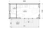 Abri de jardin en bois EMMY PLUS (34 mm + bardage), 6x3 m, 15 m² specification 1