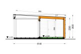 Abri de jardin en bois INES PLUS avec terrasse frontale (Isolé RE2020, 34 mm + bardage), 6x6 m, 36 m² specification 6